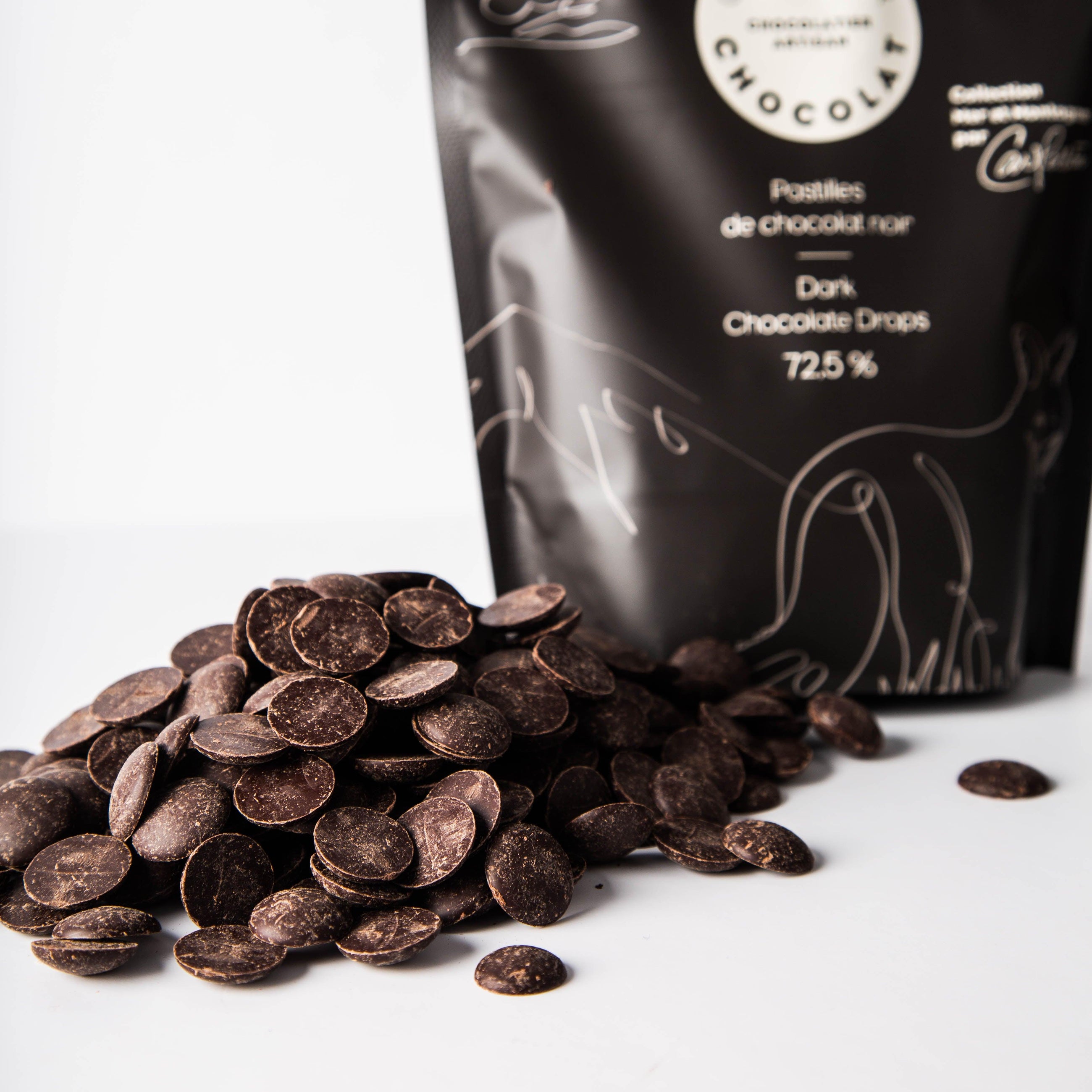 Dark chocolate pastilles 72.5%