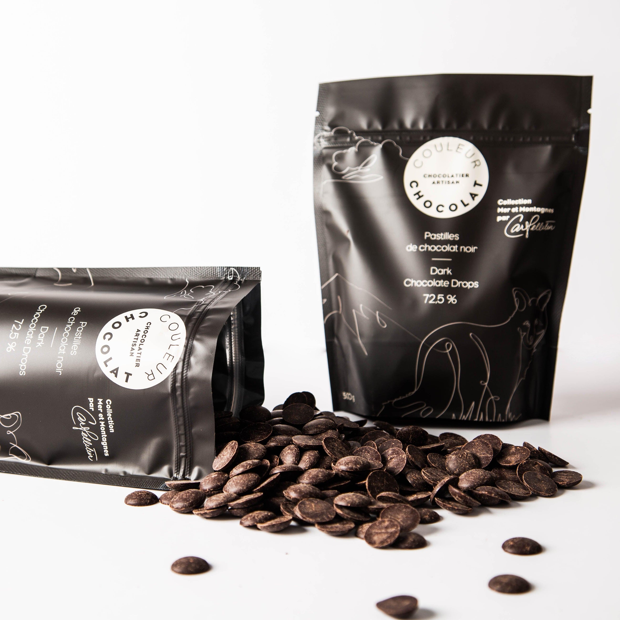 Dark chocolate pastilles 72.5%