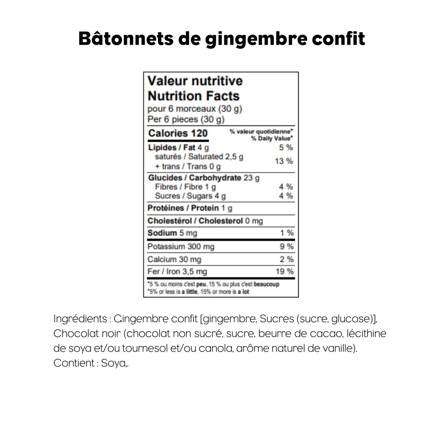 Bâtonnets de gingembre confit