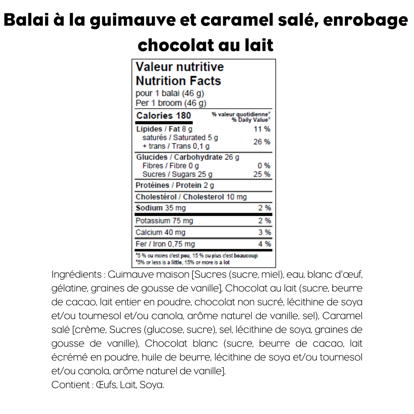 Balai à la guimauve maison et caramel salé