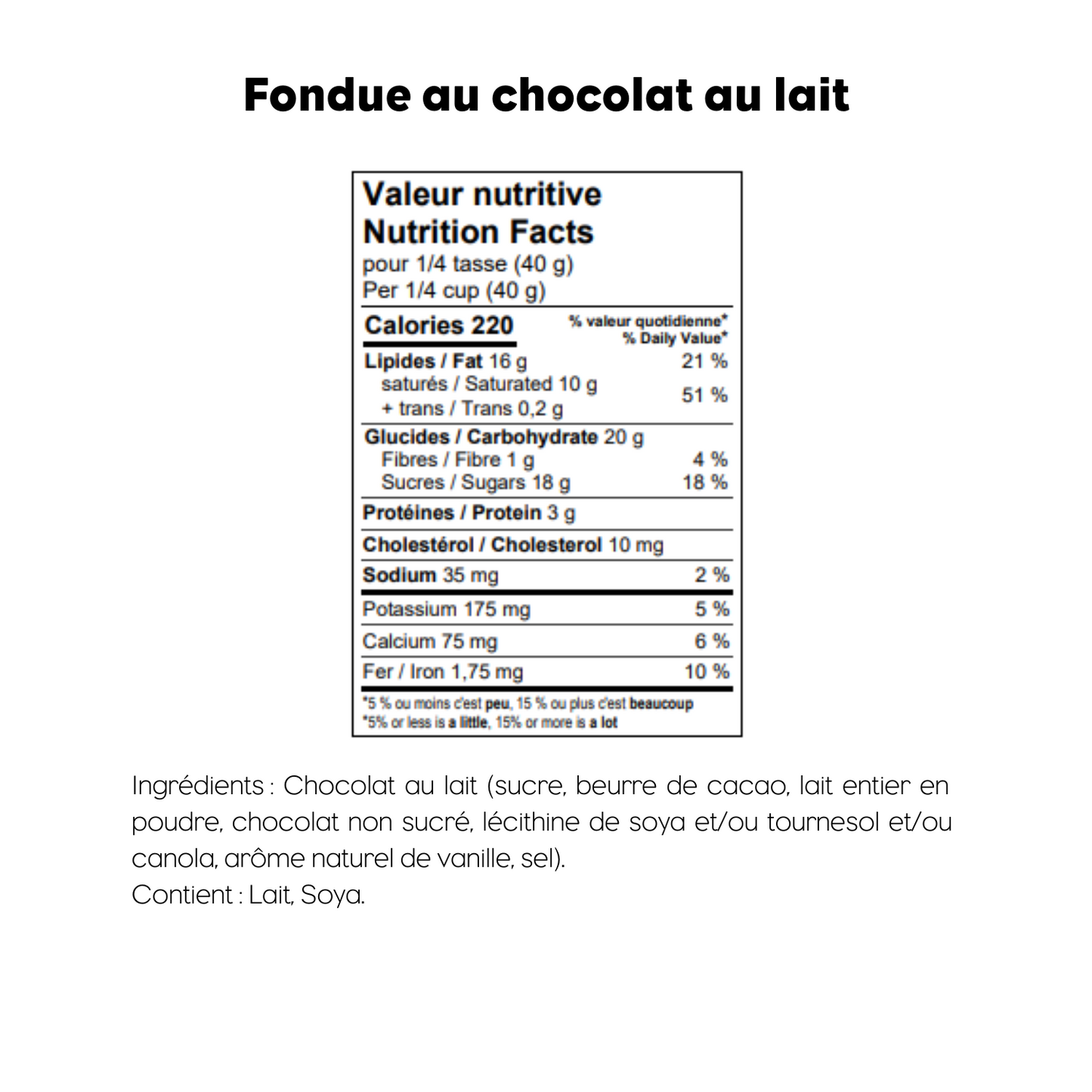 Fondue au chocolat