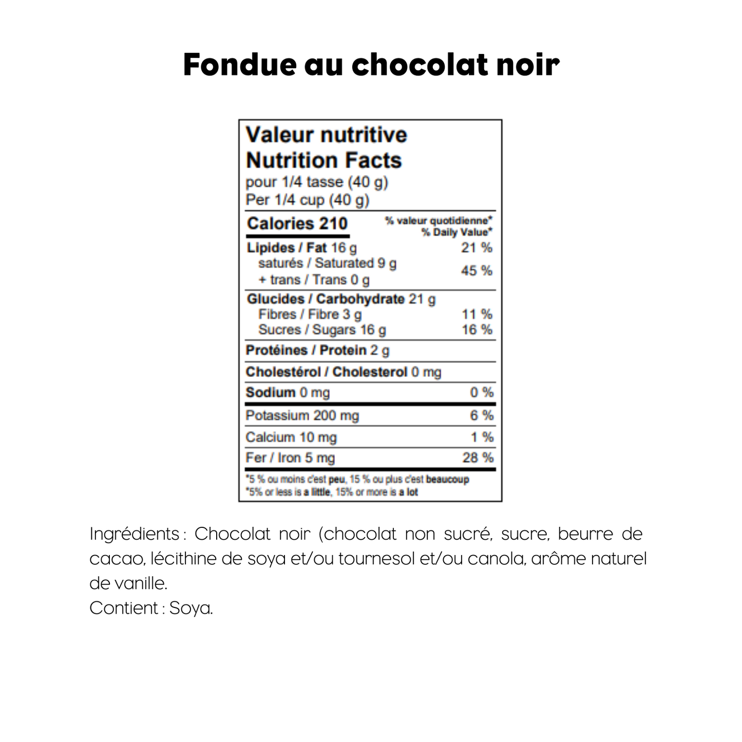 Fondue au chocolat