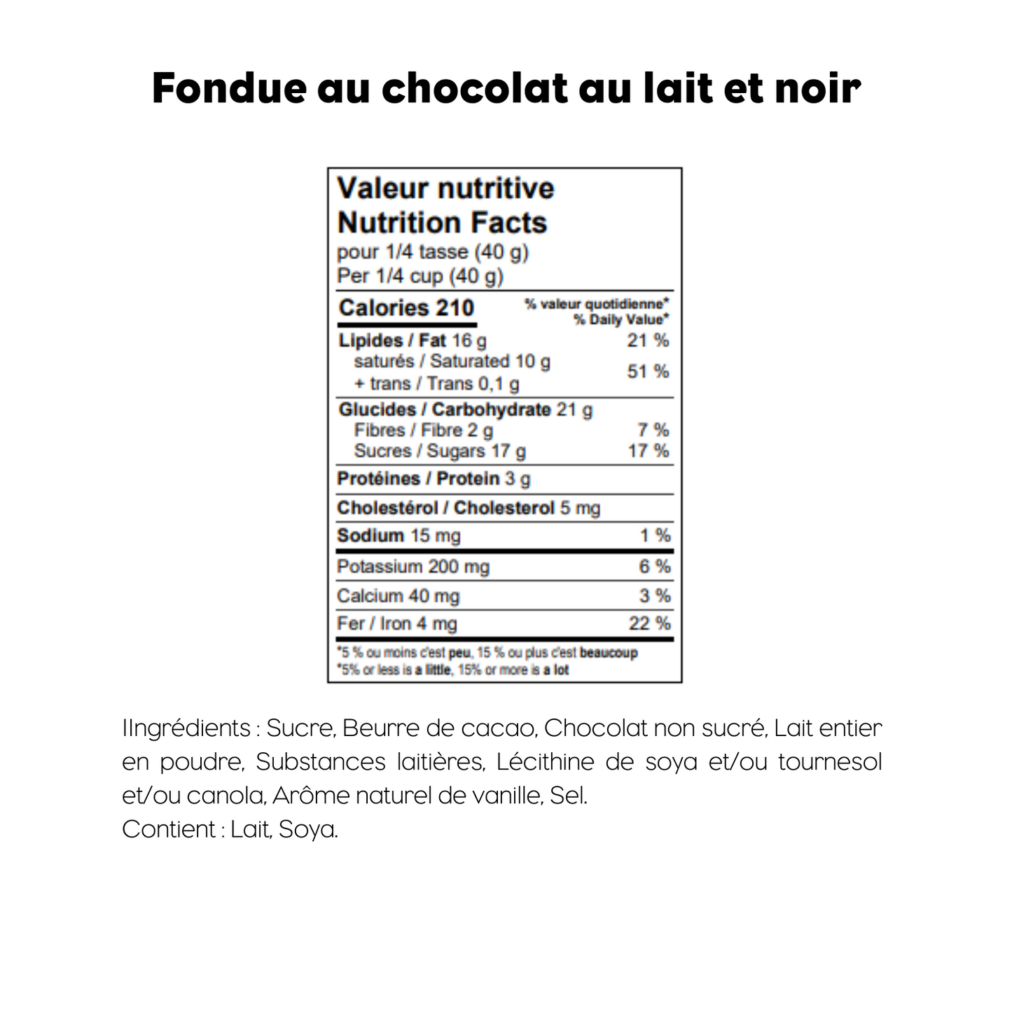 Fondue au chocolat