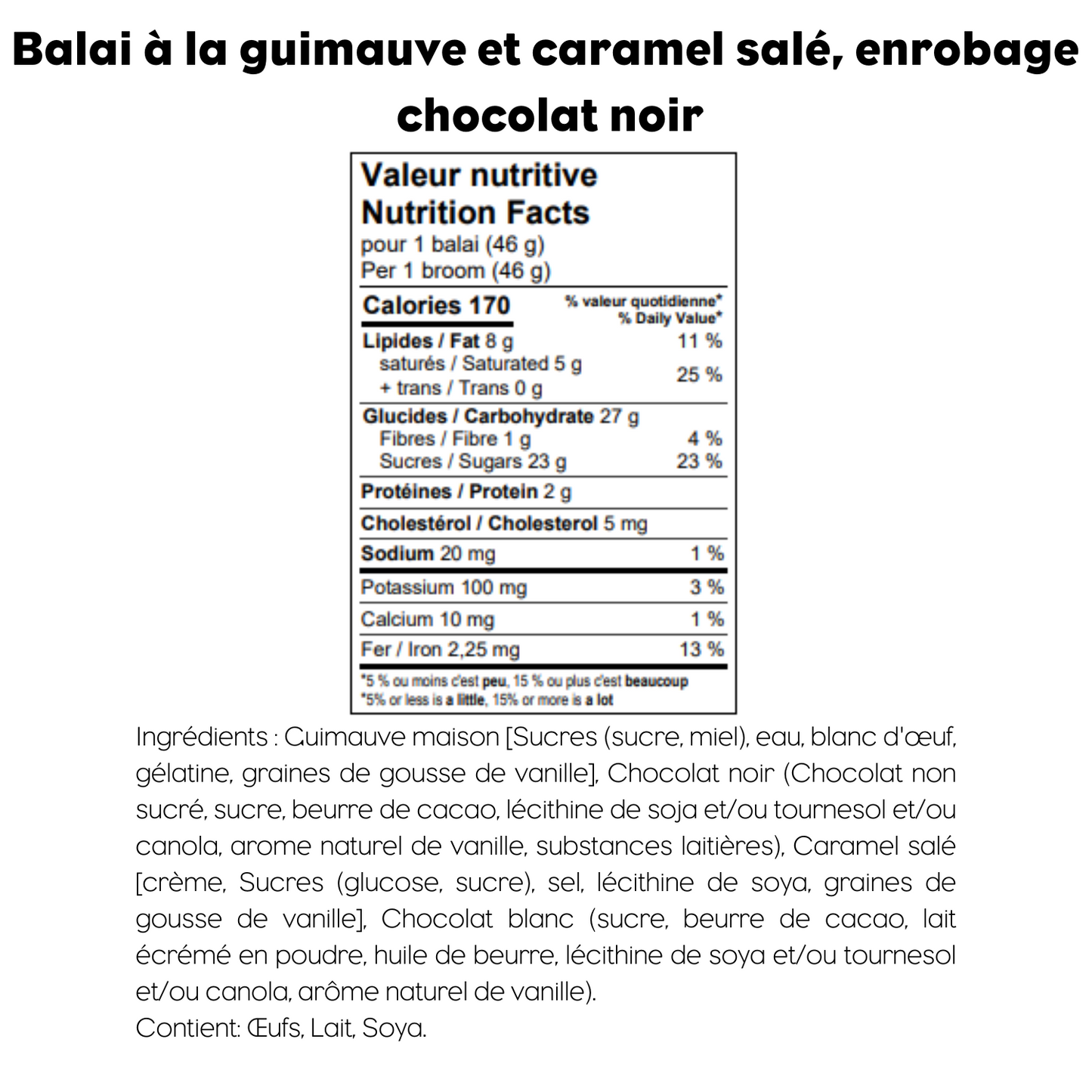 Balai à la guimauve maison et caramel salé