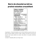 Barre au praliné noisette croustillant