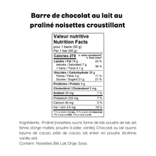 Barre au praliné noisette croustillant
