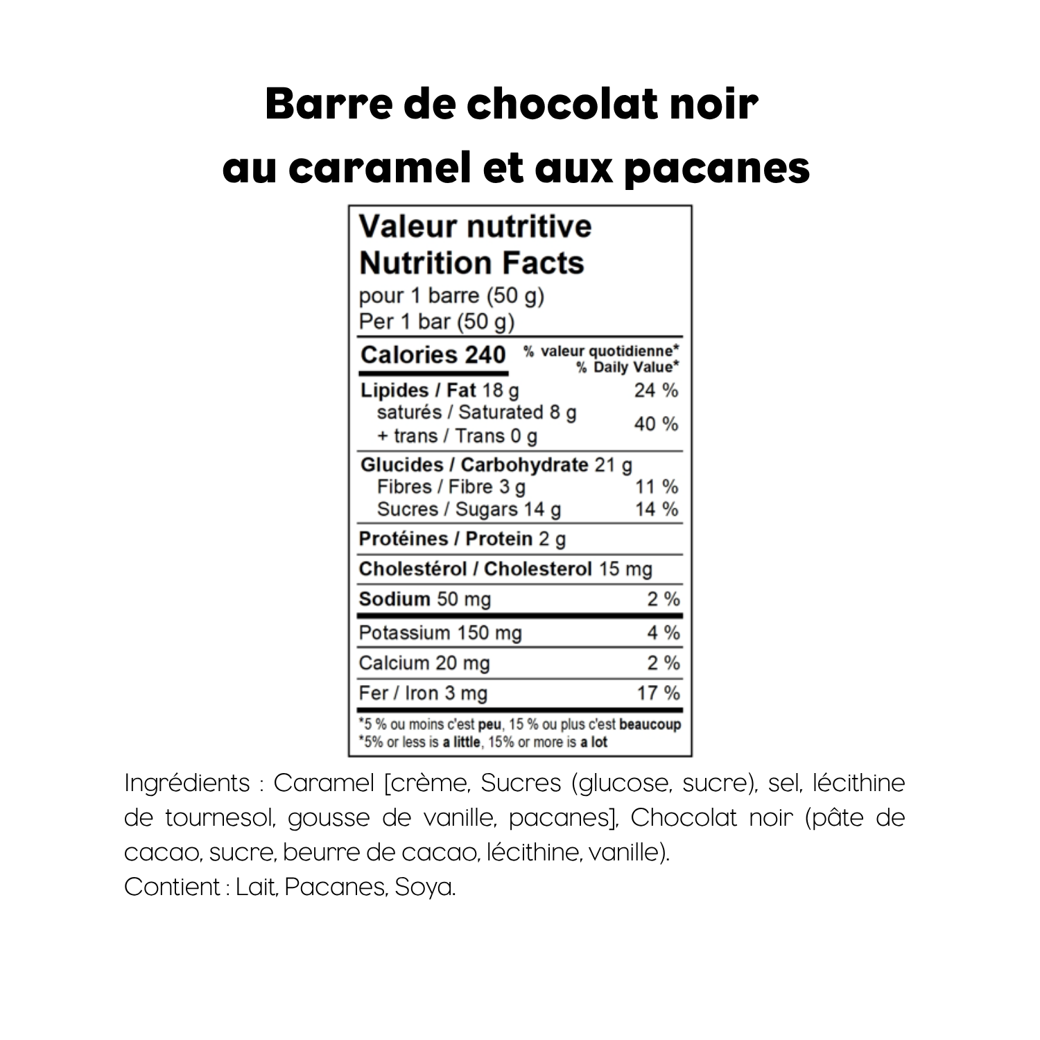 Barre au caramel et pacanes