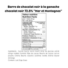 Barre ganache au chocolat noir 72,5 %