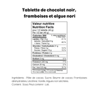 Tablette chocolat noir, framboises et algues nori