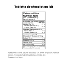 Tablette chocolat au lait