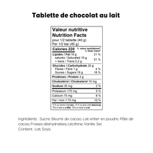 Tablette chocolat au lait