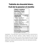 Tablette chocolat blanc, fruit de la passion et menthe sauvage