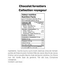 Chocolats forestiers, collection voyageur