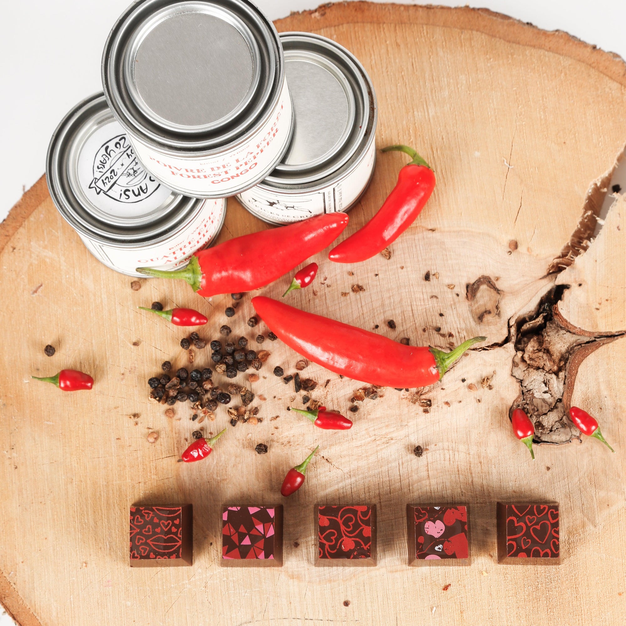 5 pieces of Valentine's Day chocolate