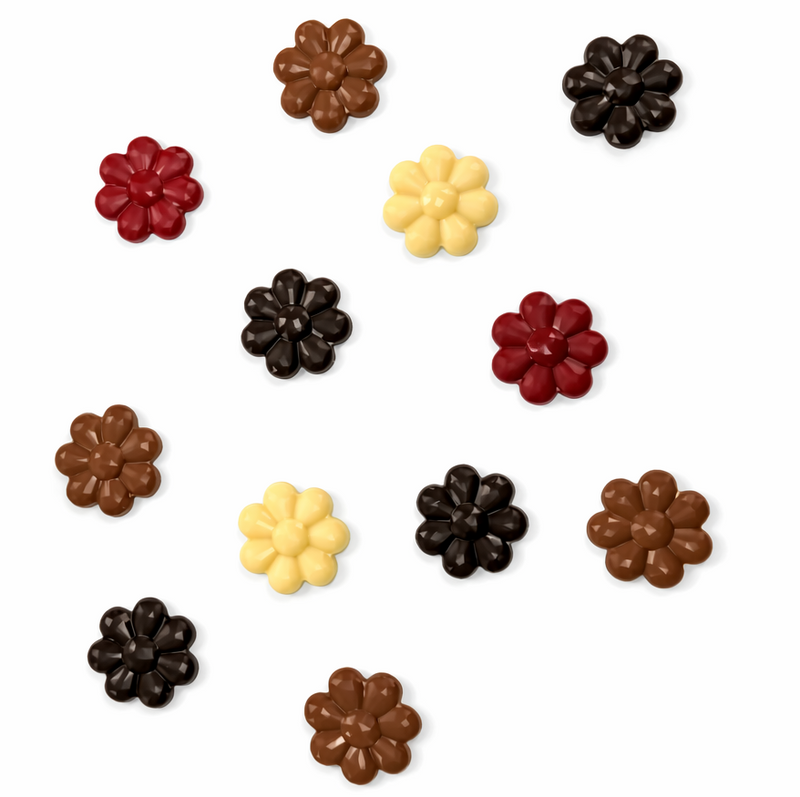 Bouchées chocolatées en fleurs