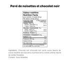 Pavé de noisettes grillées et chocolat
