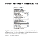 Pavé de noisettes grillées et chocolat