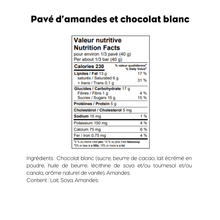 Pavé d'amandes grillées et chocolat
