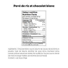 Pavé de riz et chocolat