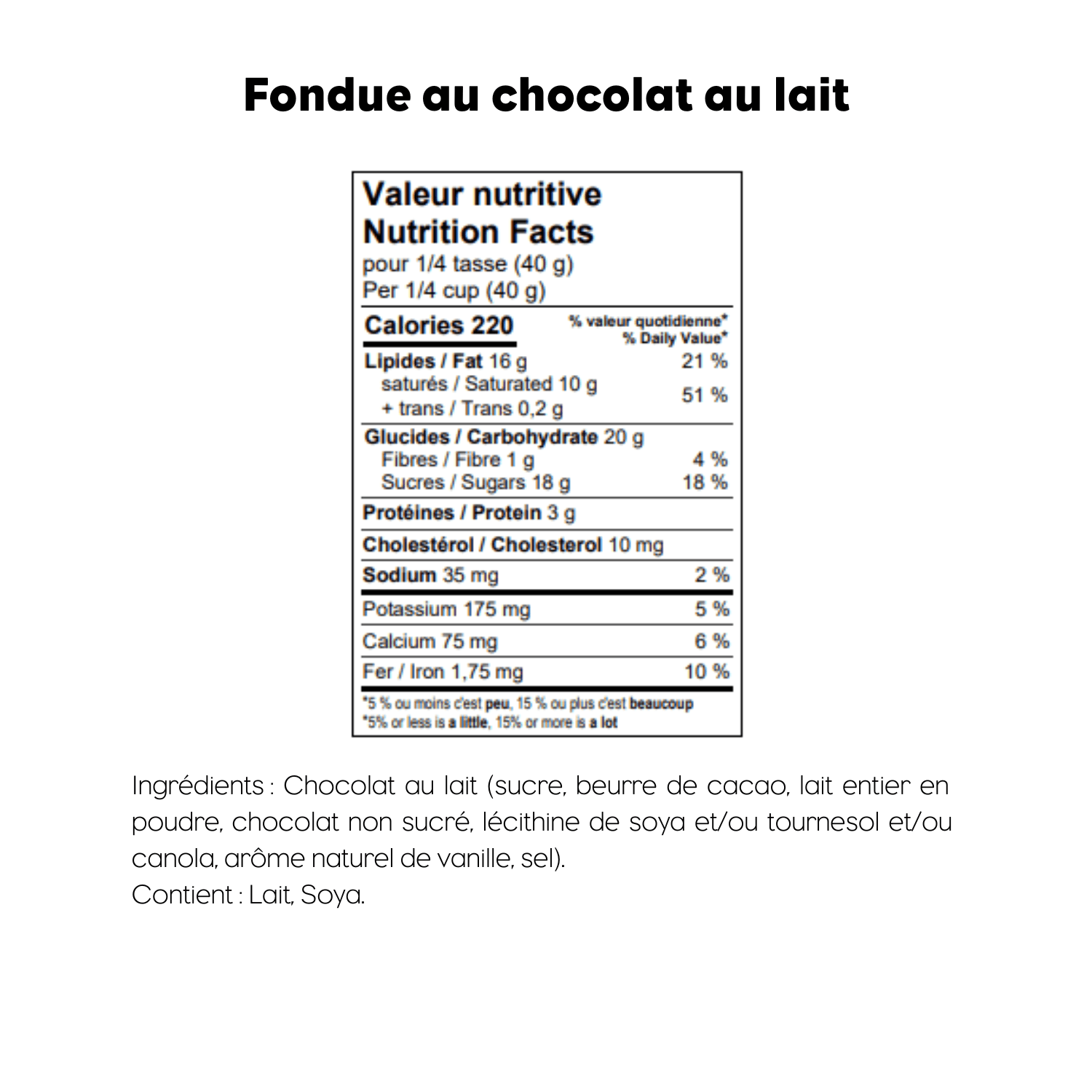 Chocolate fondue