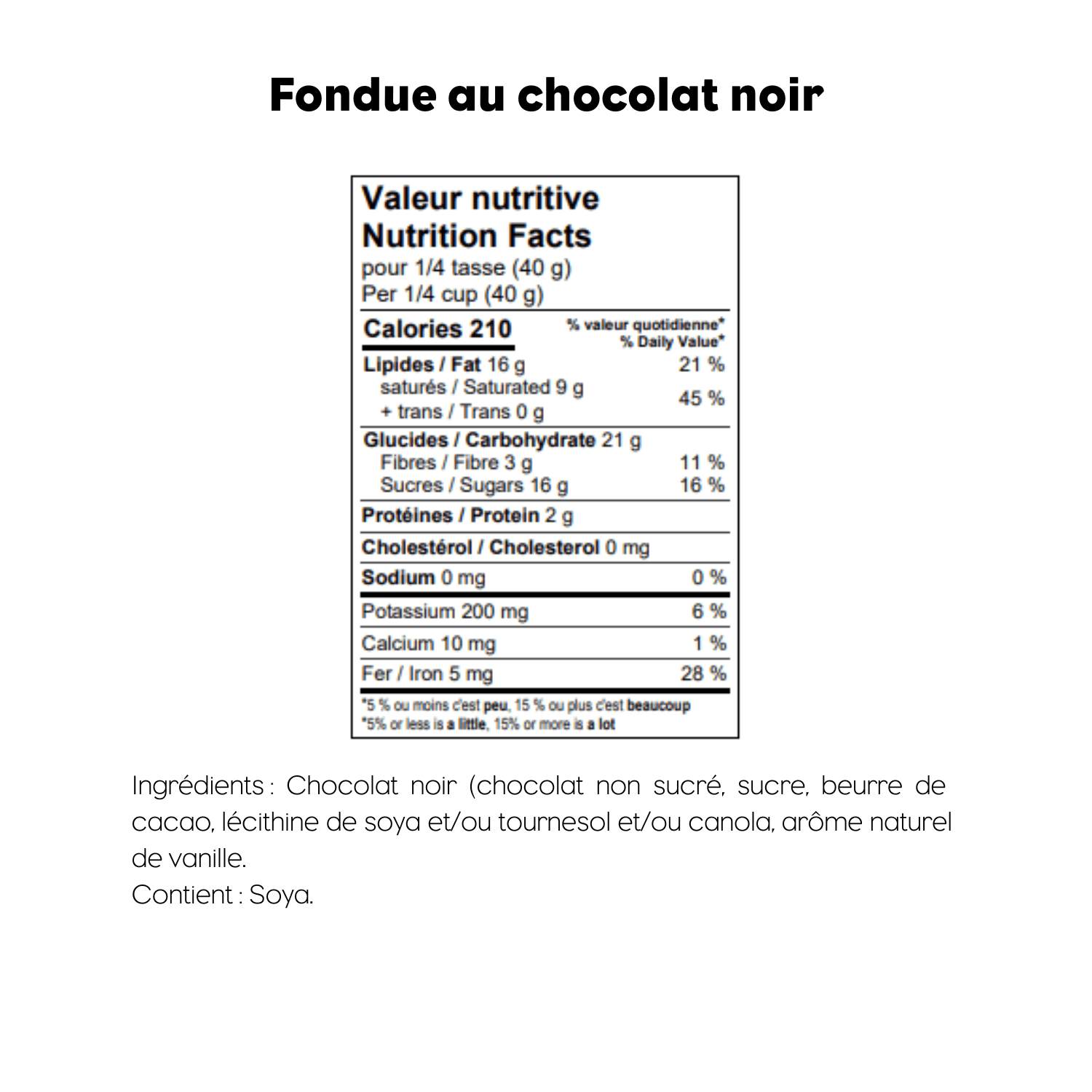Chocolate fondue