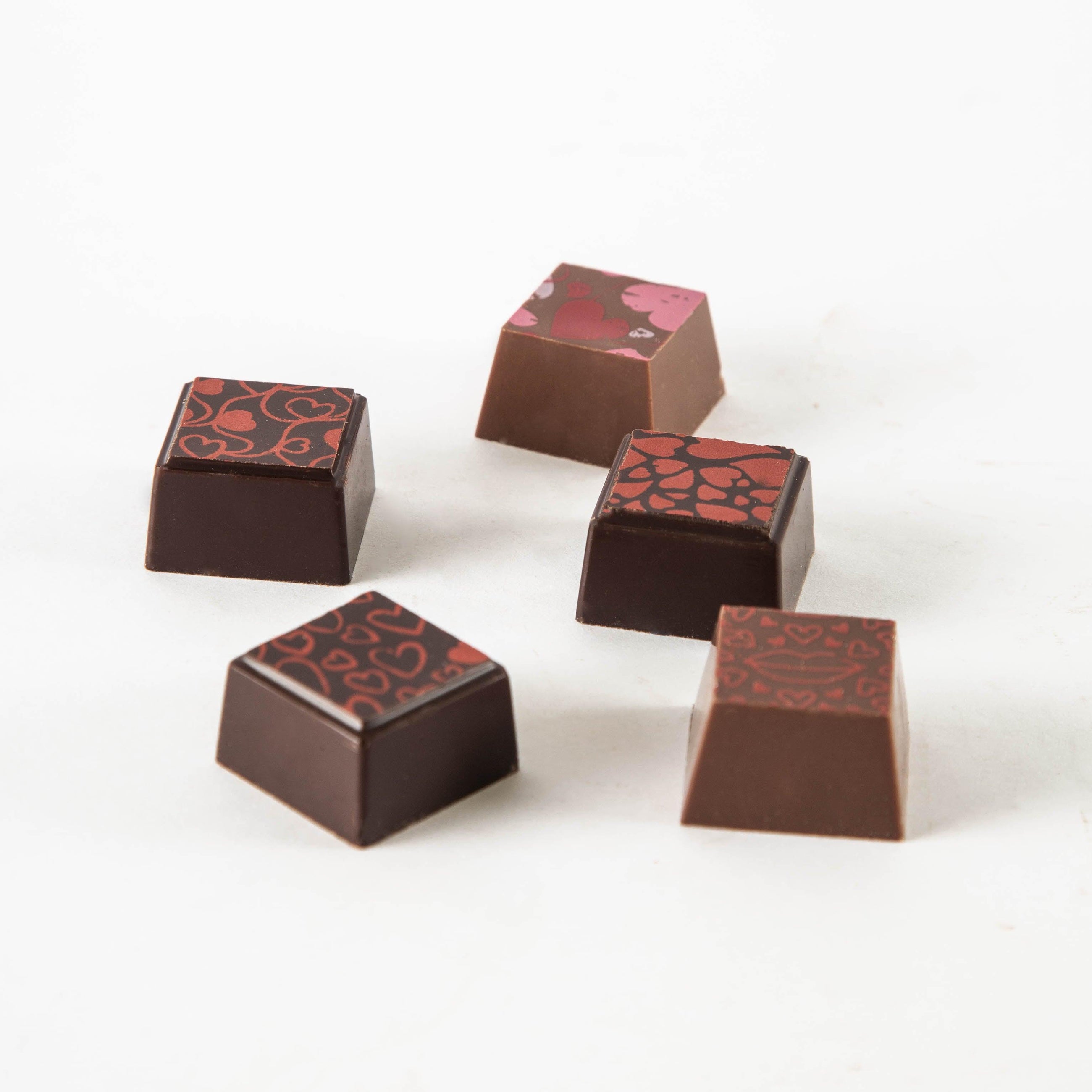 5 pieces of Valentine's Day chocolate