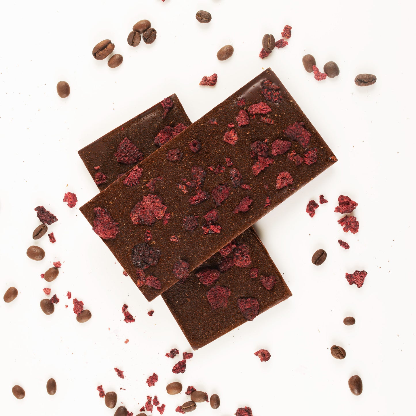 Dark chocolate, raspberry and coffee bar