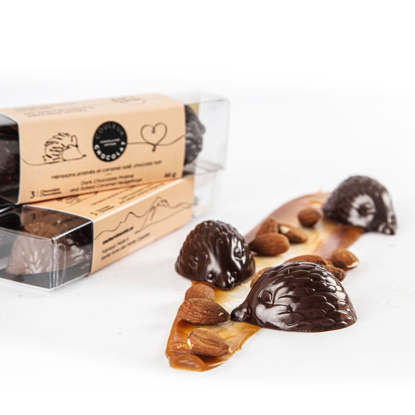 Almond and caramel hedgehogs